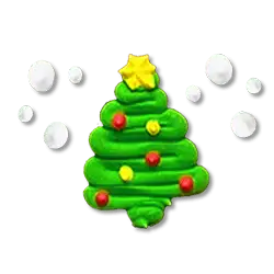 Flocken und Christbaum Flocken und Christbaum