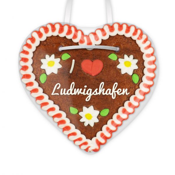 Lebkuchenherz, 12cm - I love Ludwigshafen