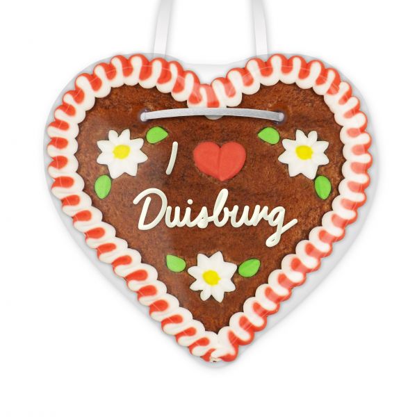 Lebkuchenherz, 12cm - I love Duisburg