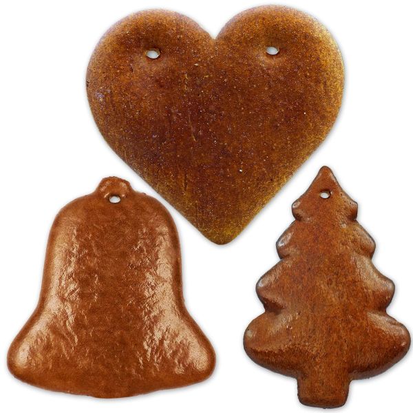 Lebkuchen Rohling Set - 15 Stück - Herz Tanne Glocke - 12cm