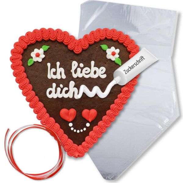 Lebkuchenherz Selber Beschriften Set - Design L4