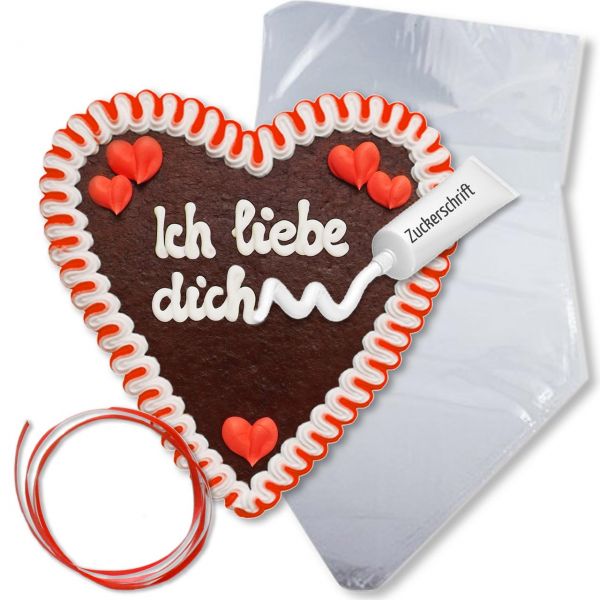 Lebkuchenherz Selber Beschriften Set - Design L1