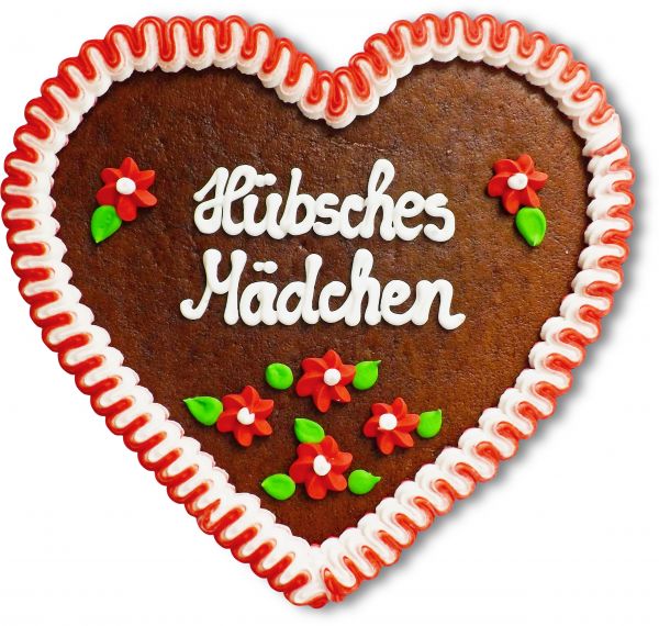 Lebkuchenherz, 23cm - Hübsches Mädchen