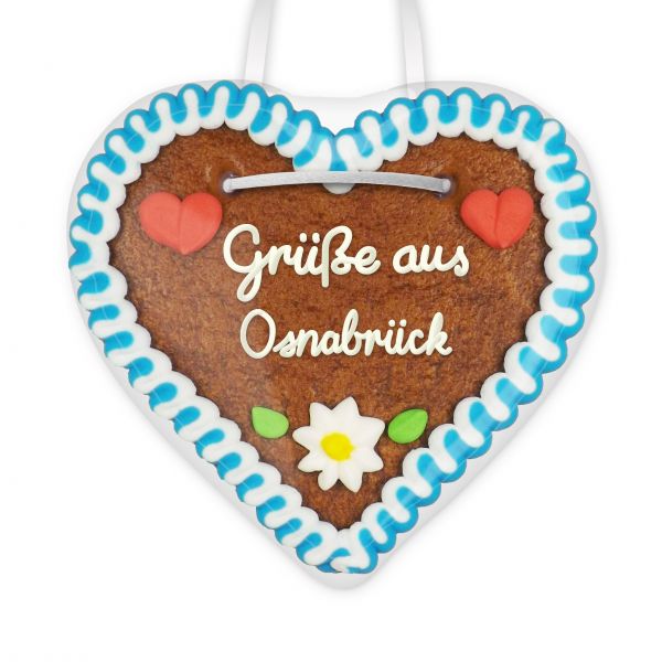 Lebkuchenherz, 12cm - Grüße aus Osnabrück