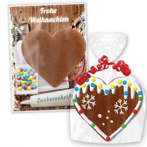 Lebkuchen Herz Bastelsets - zum Verzieren inkl. Anleitung - Weihnachten Edition