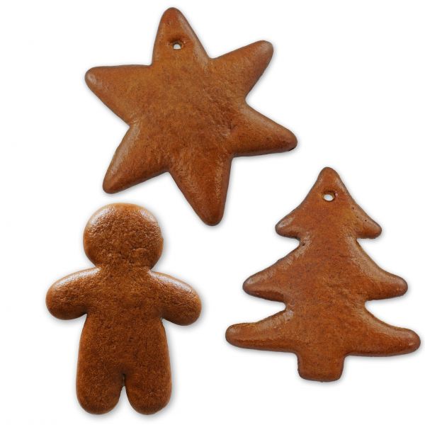 Lebkuchen Rohling Set - 15 Stück - Stern Tanne Lebkuchenmann - 12cm