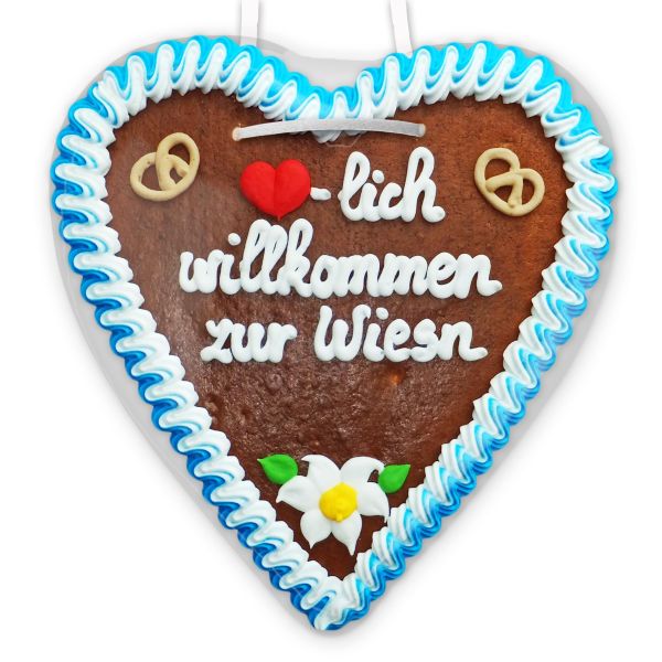 Lebkuchenherz 21cm - Herzlich willkommen zur Wiesn