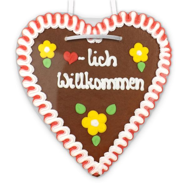 Lebkuchenherz 21cm - Herzlich Willkommen