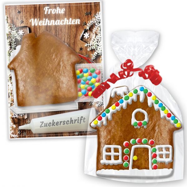 Lebkuchenhaus Bastelset - zum Verzieren mit Anleitung - Weihnachten Edition