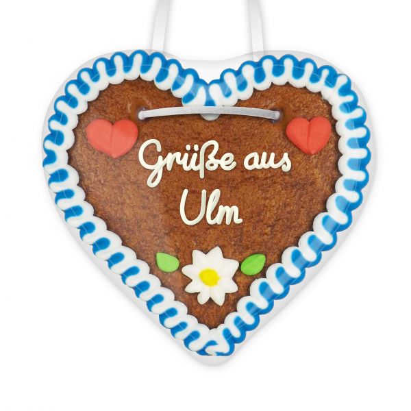 Lebkuchenherz, 12cm - Grüße aus Ulm