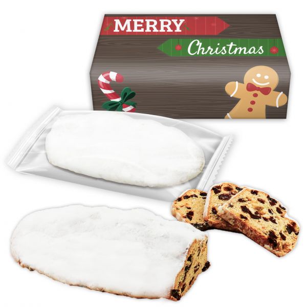 Butter-Mandel Stollen - 750g - im bedruckten Karton als Mitarbeitergeschenk