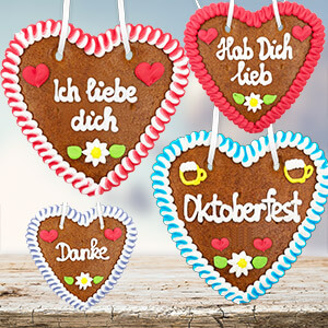 Übersicht Lebkuchenherzen wie vom Oktoberfest