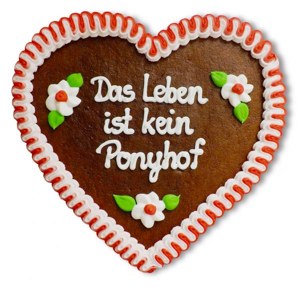 Lebkuchenherz, 23cm - Das Leben ist kein Ponyhof