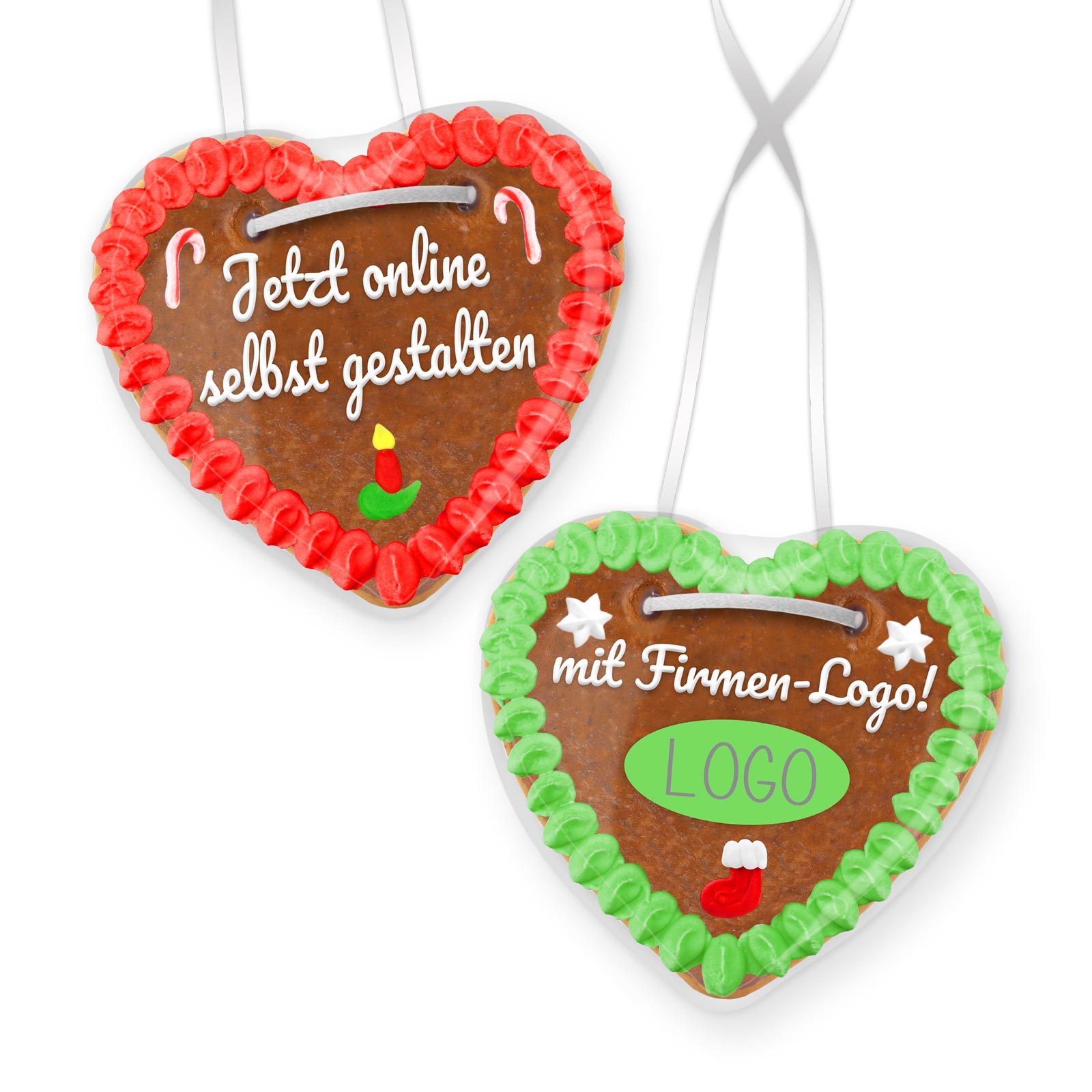 Lebkuchenherzen in weihnachtlichem Design gestalten und verschenken