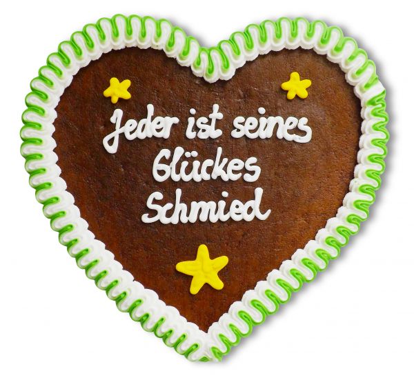 Lebkuchenherz, 23cm - Jeder ist seines Glückes Schmied