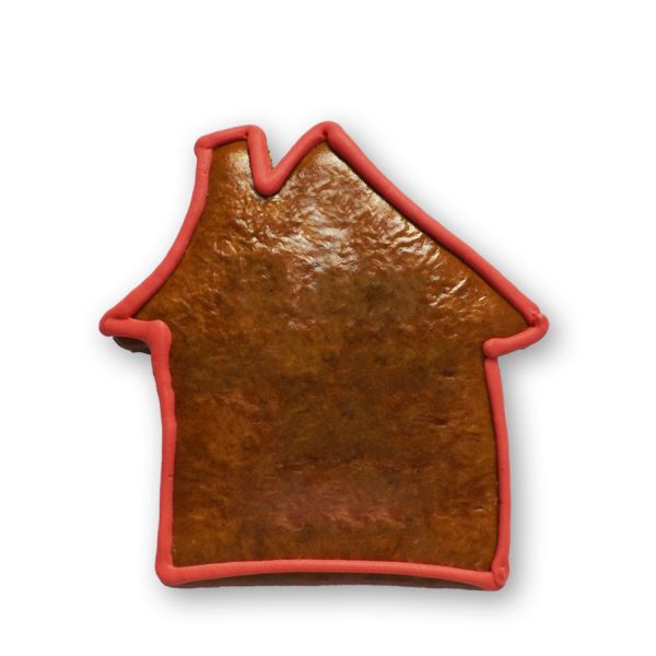 Lebkuchenhaus Rohling mit Rand - Rot - 15cm