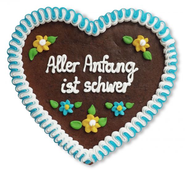 Lebkuchenherz, 23cm - Aller Anfang ist schwer