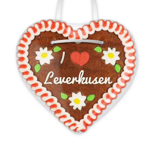 Lebkuchenherz, 12cm - I love Leverkusen