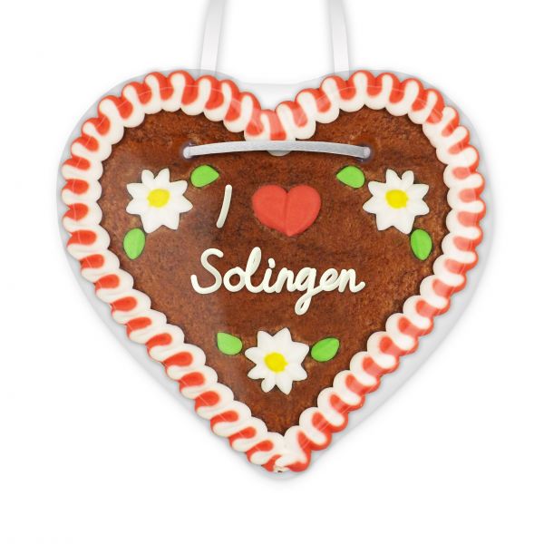 Lebkuchenherz, 12cm - I love Solingen