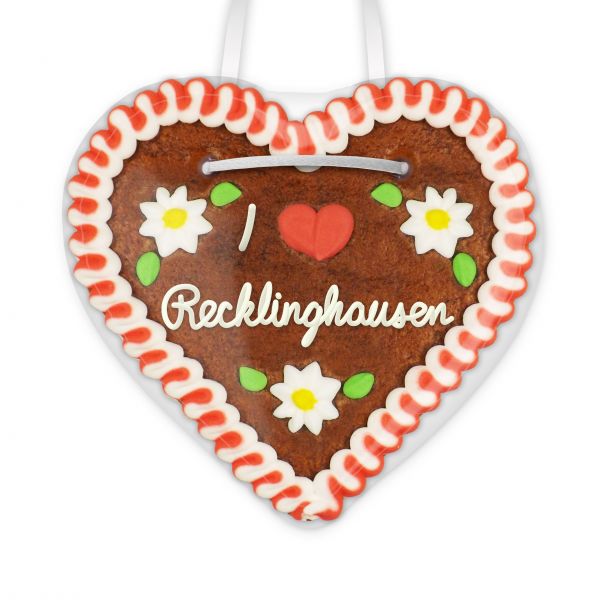 Lebkuchenherz, 12cm - I love Recklinghausen