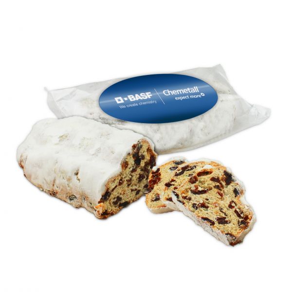 Marzipan-Stollen ohne Rosinen - individuell mit bedrucktem Label - 500g