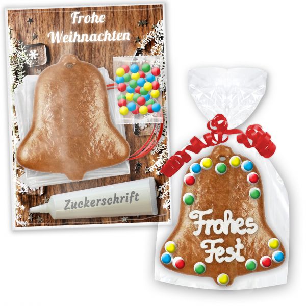 Bastelsets mit Lebkuchen Glocke - zum selbst verzieren Weihnachten Edition