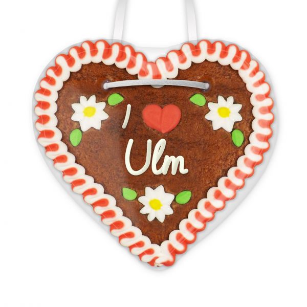 Lebkuchenherz, 12cm - I love Ulm