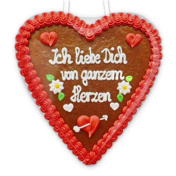 Lebkuchenherz 21cm - Ich liebe Dich von ganzem Herzen