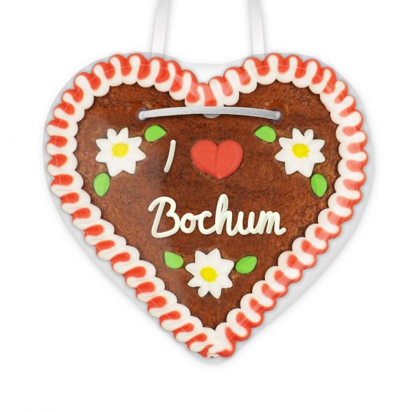 Lebkuchenherz, 12cm - I love Bochum