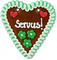 Lebkuchenherz mit Servus Spruch Lebkuchenherz mit Servus Spruch
