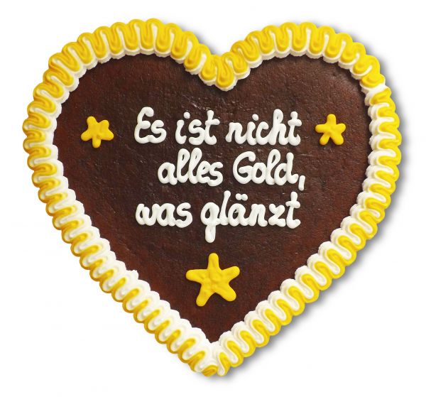 Lebkuchenherz, 23cm - Es ist nicht alles Gold, was glänzt