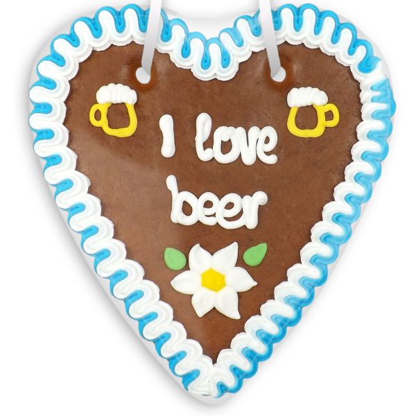 Lebkuchenherz 18cm - I love Beer