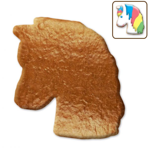 Lebkuchen Einhorn-Kopf Rohlinge ohne Alles - 12cm