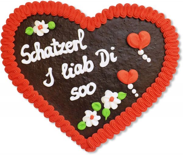 Lebkuchenherz 32cm - Schatzerl I liab Di soo