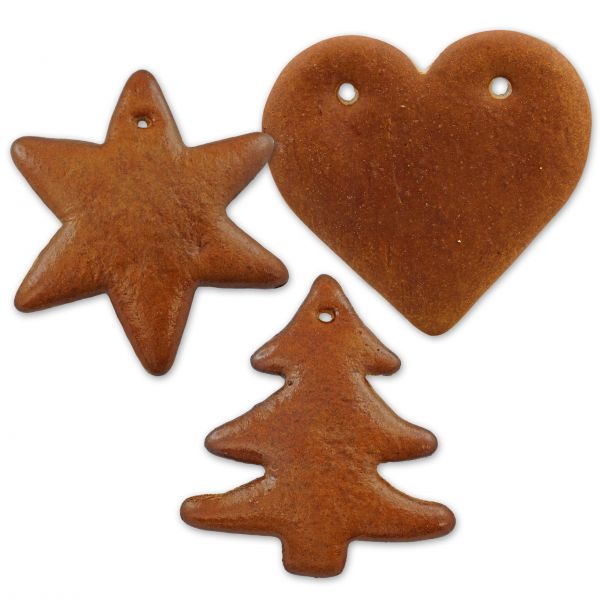 Lebkuchen Rohling Set - 15 Stück - Herz Stern Tanne - 12cm