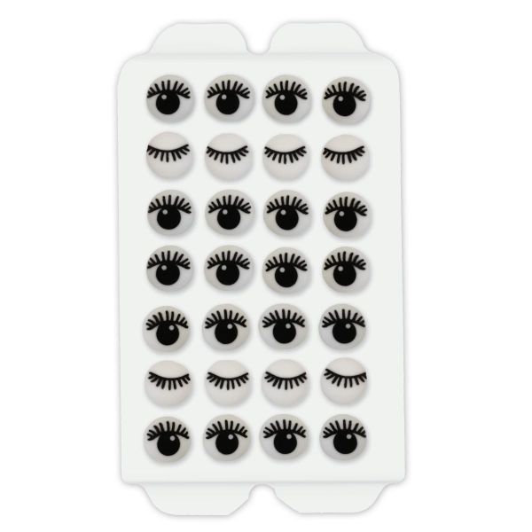 Zuckerdekoration - Augen mit Wimpern - 28 Stück