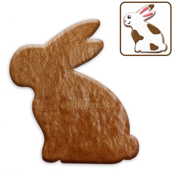 Lebkuchen Hase (sitzend/Seitansicht) Rohling ohne Alles - 15cm