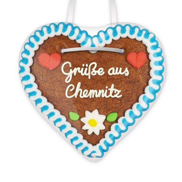 Lebkuchenherz, 12cm - Grüße aus Chemnitz