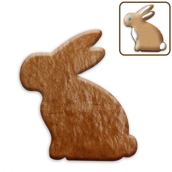 Lebkuchen Hase (sitzend/Seitansicht) Rohling ohne Alles - 12cm