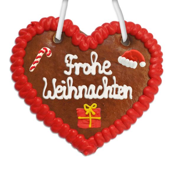 Frohe Weihnachten - Lebkuchenherz 12cm