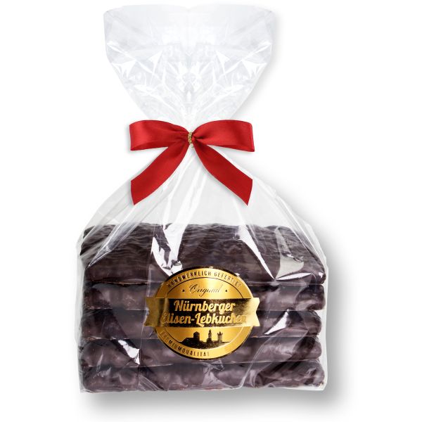 Eckige Nürnberger Elisen Lebkuchen - Schokoliert - 5 Stück - 400g