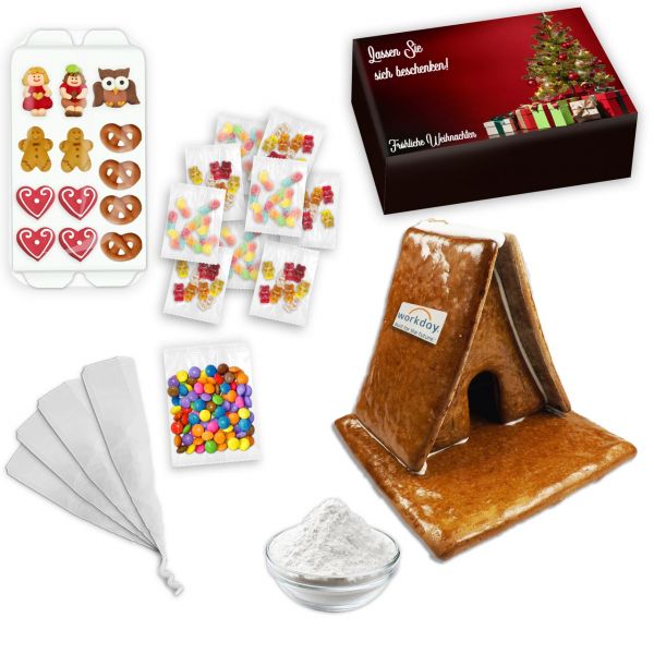 Hexenhaus Bausatz Komplett-Set – Größe L – ca. 17x18x18cm - Mit bedruckten Karton