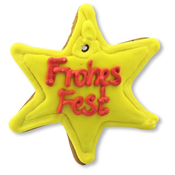 Mini Lebkuchen - Stern - Frohes Fest - ca. 8cm