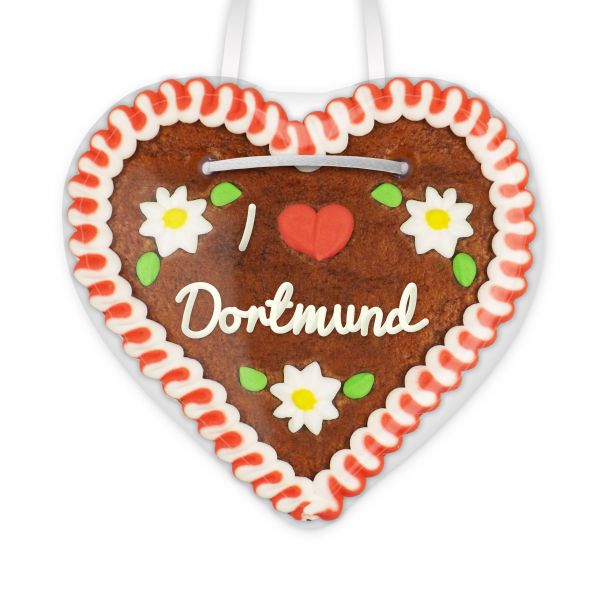 Lebkuchenherz, 12cm - I love Dortmund