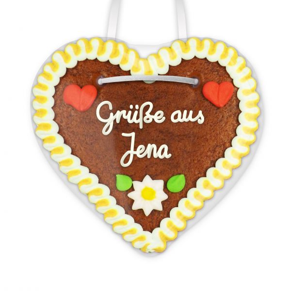 Lebkuchenherz, 12cm - Grüße aus Jena