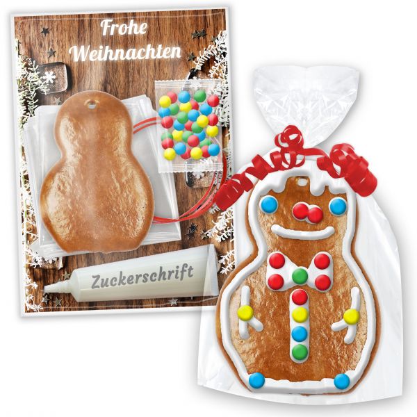 Lebkuchen Schneemann Bastelset - zum selbst Gestalten - Weihnachten Edition