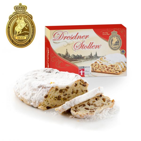 Dresdner Christstollen - 500g - Rotes Motiv