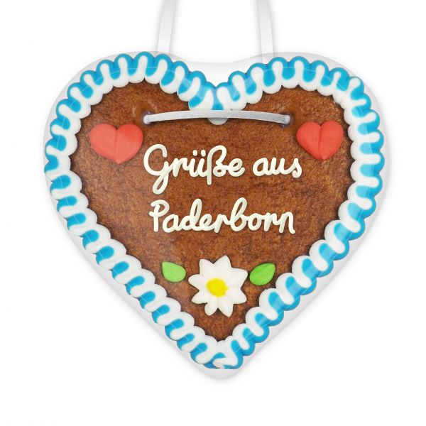 Lebkuchenherz, 12cm - Grüße aus Paderborn