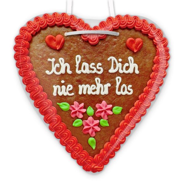 Lebkuchenherz 21cm - Ich lass dich nie mehr los