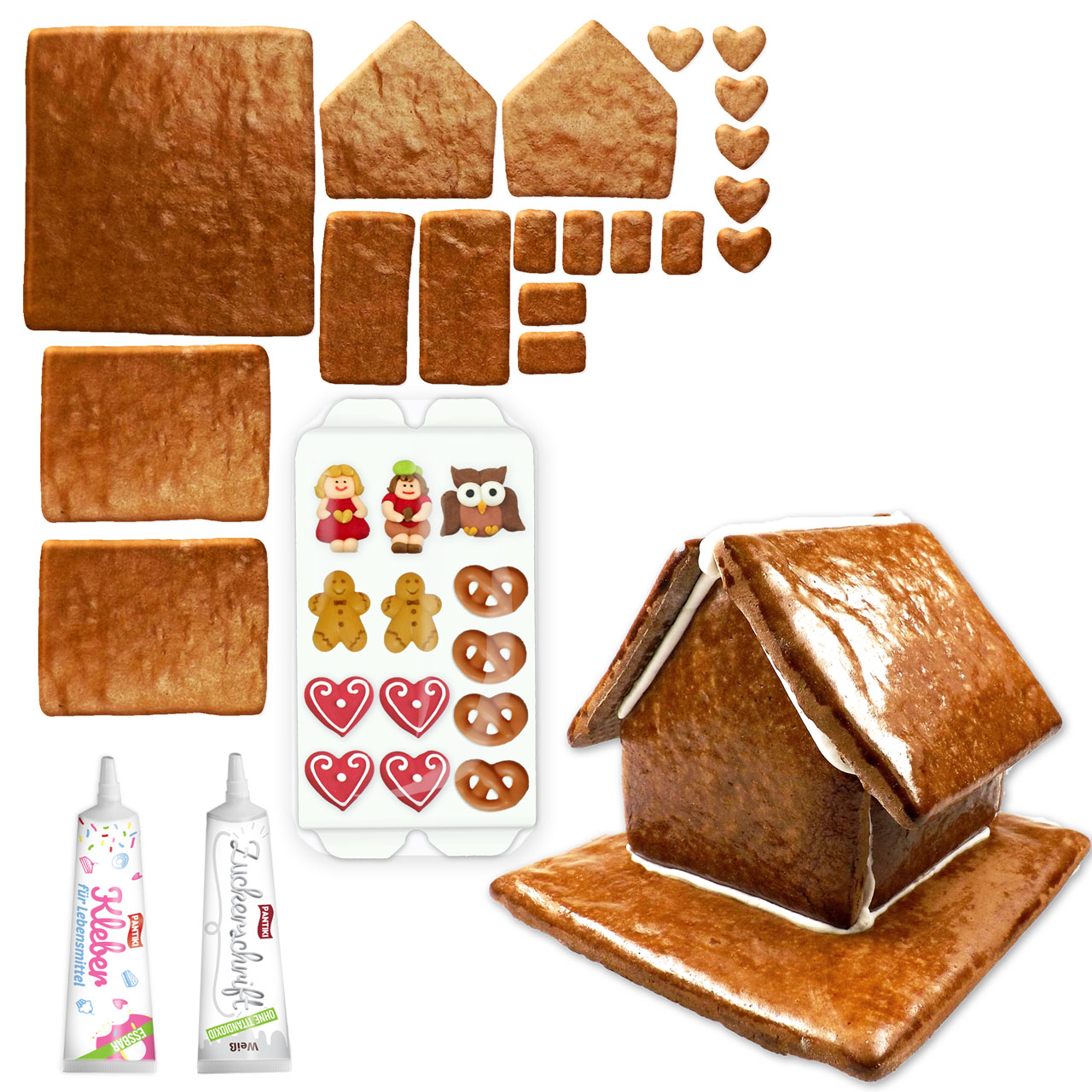 Lebkuchenhaus Bausatz L mit Zubehör ca. 18x17x14cm bestellen
